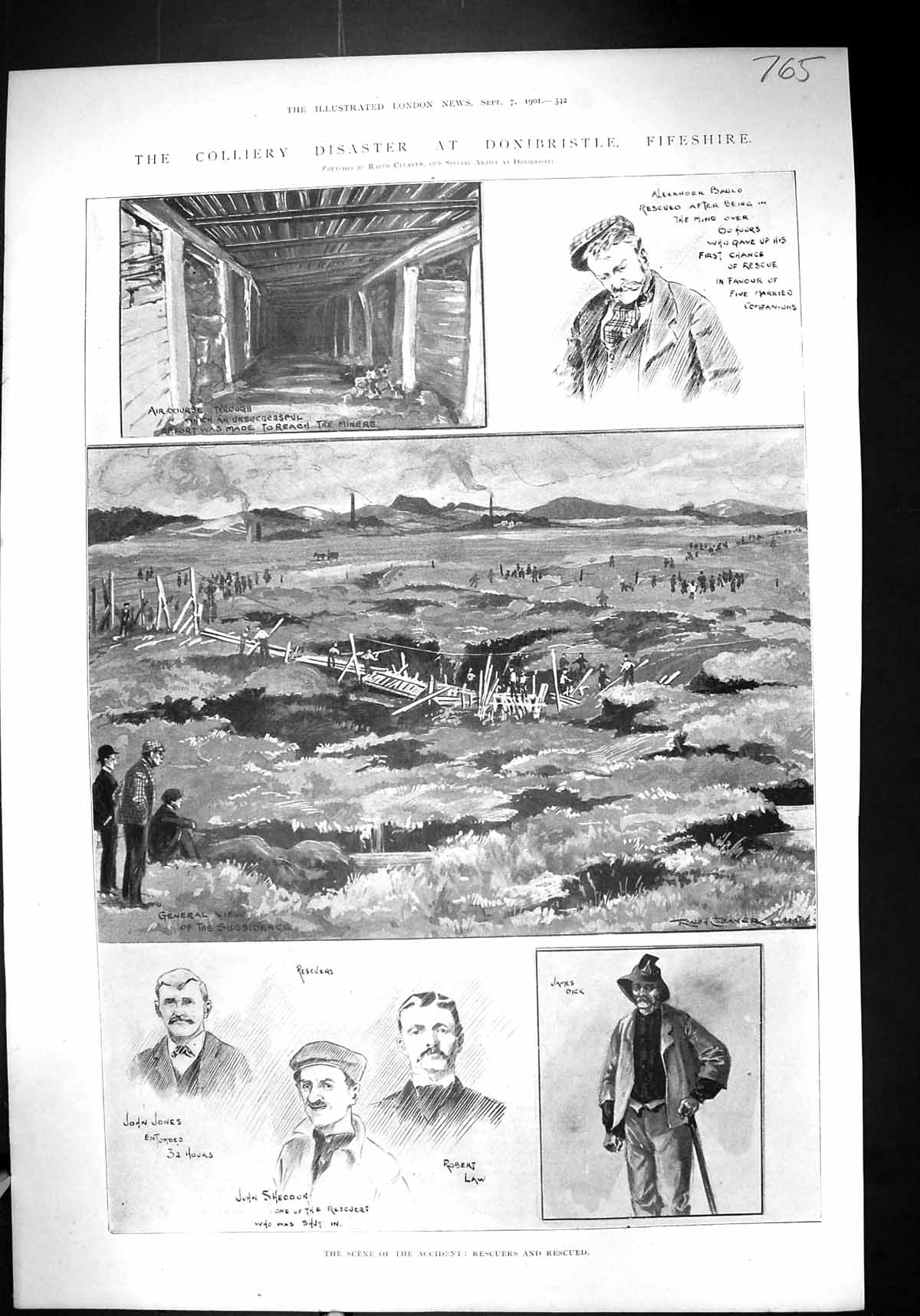 Old 1901 Colliery Disaster Donibristle Fifeshire Mining Baulo Dick Jo Victorian