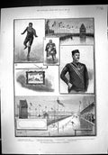 Old 1888 International Ice Skating Amsterdam Jurgens Tebbut Schilling Victorian