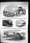 Old *6042 1858 Mississippi River Sioux Encampment Fort Snelling Bluff