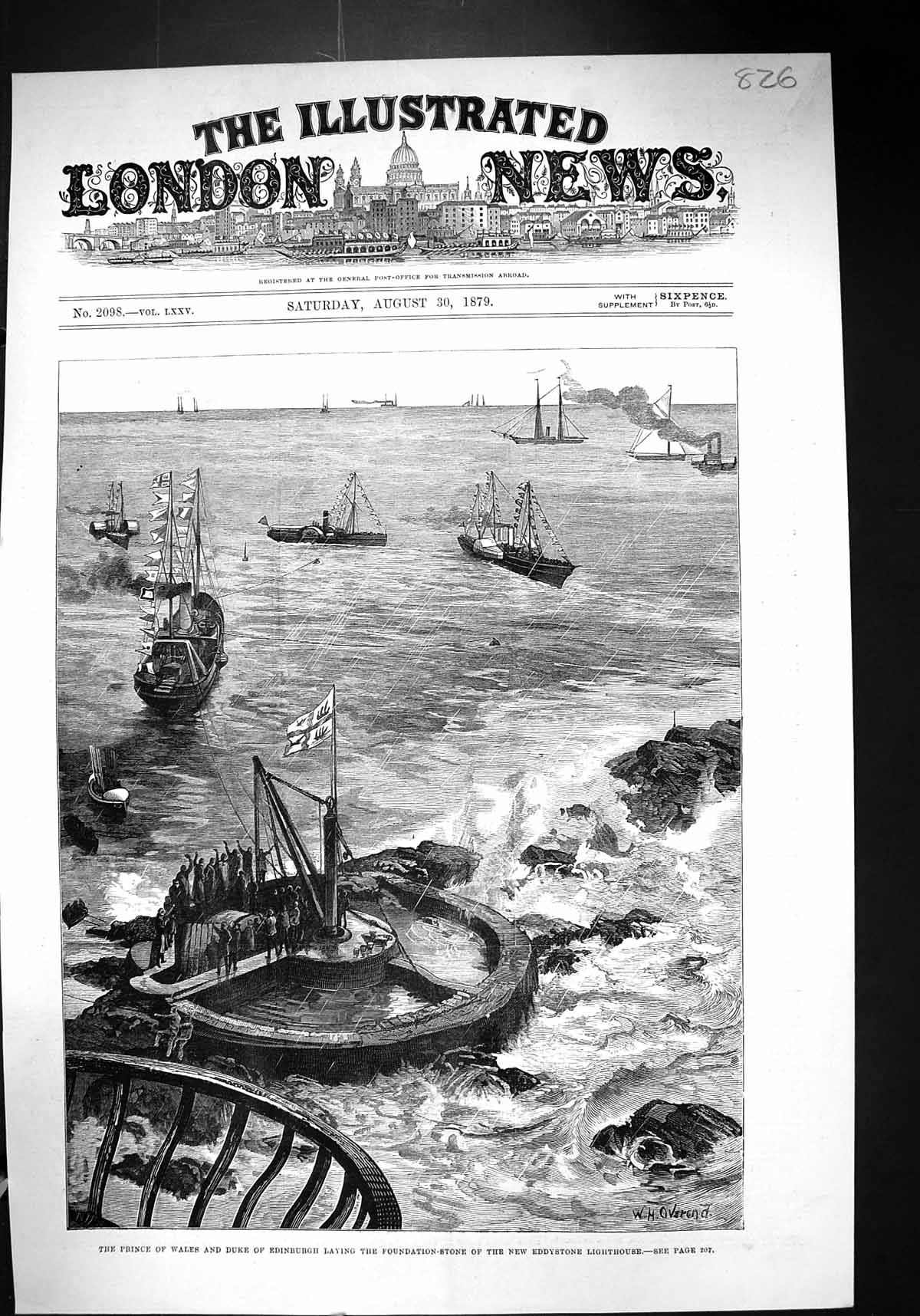 Old 1879 Prince Wales Duke Edinburgh Laying Foundation Stone Eddyston Victorian