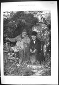 Old Antique Print 1884 Franchise Bill Man Smoking Pipe Black Cat Fine Art 19th