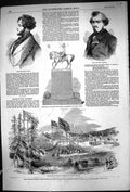 Old 1852 Commencement St. Andrew'S Quebec Railway Statue Duke Welling Victorian