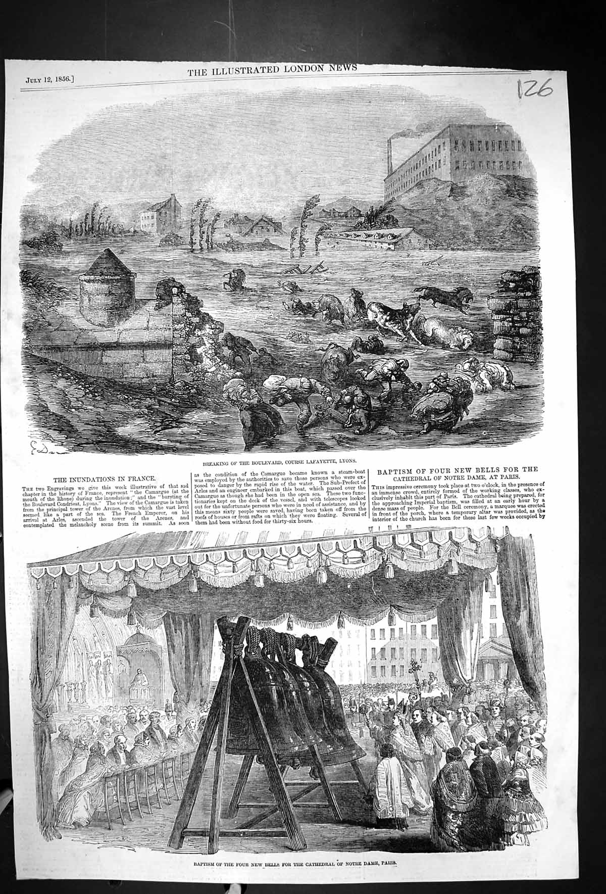 Old 1856 Breaking Boulevard Course Lafayette Lyons France Bells Cathe Victorian