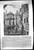 Old 1859 Scene Fatal Explosion Birmingham Buildings Cab Fare Distance 19th