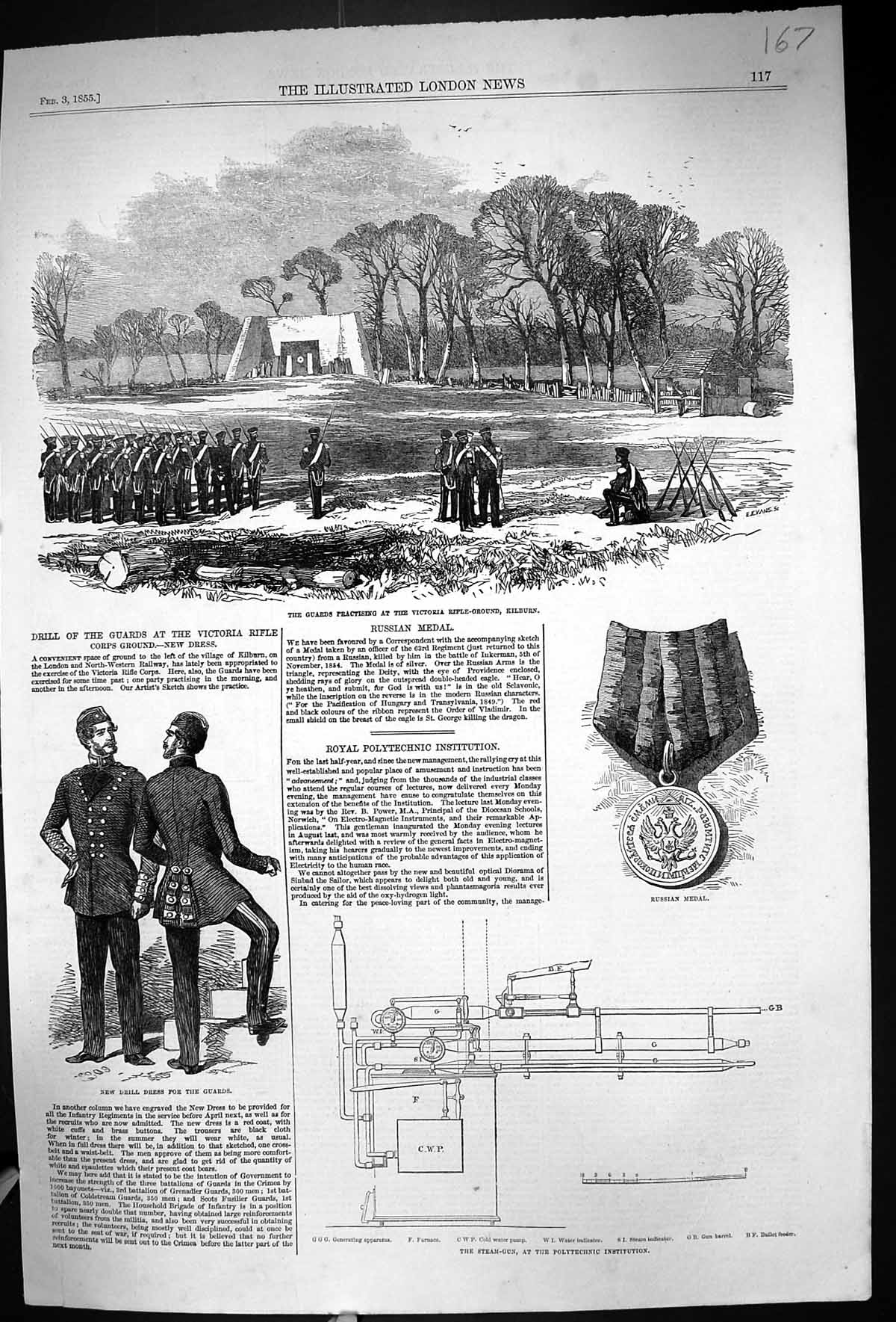 Old 1855 Guards Victoria Rifle Ground Kilburn Drill Dress Russian Med 19th