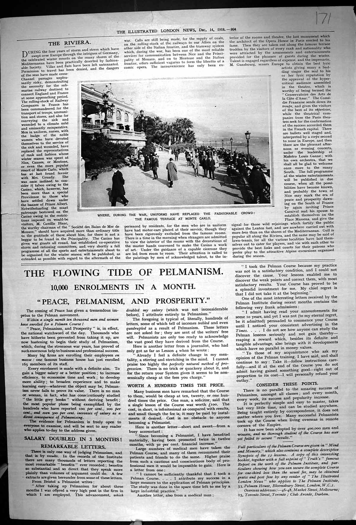 Antique Print 1918 War Uniforms Terrace Monte Carlo Mappin Webb Jewellery 20th