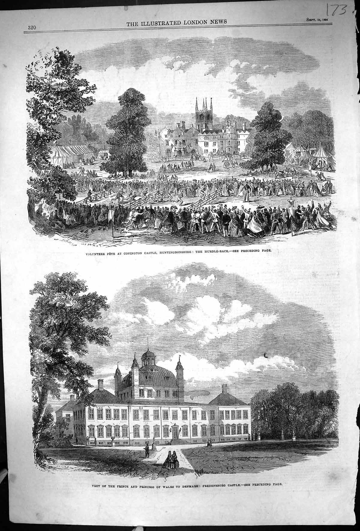 Old 1864 Volunteer Fete Conington Castle Fredensborg Denmark Arms Mao 19th