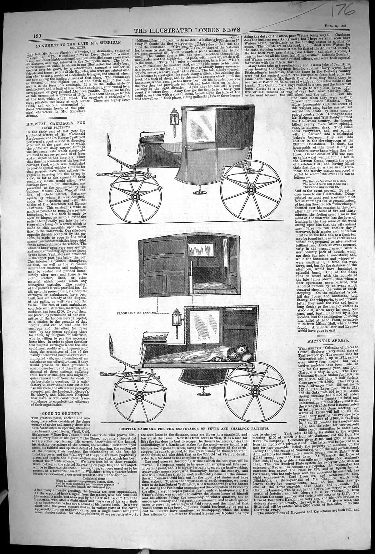 Old 1867 Hospital Carriage Fever Smallpox Monument Knowles School Ber 19th