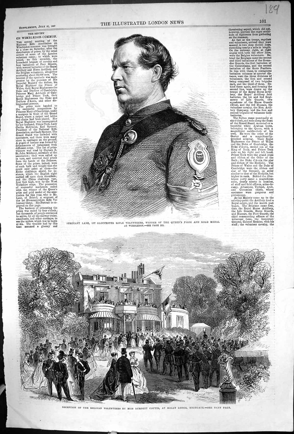 Old 1867 Sergeant Lane Rifle Volunteers Belgian Volunteers Holly Lodg 19th
