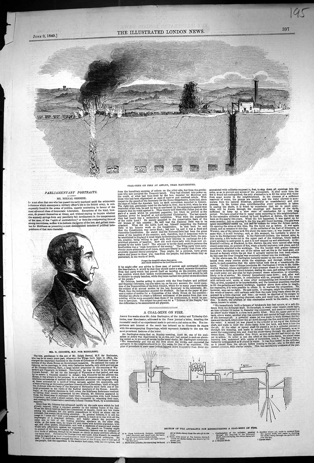 Old 1849 Coal Mine Fire Astley Osborne Stanfield Manchester Murders W 19th