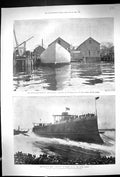 Old 1901 America Cup Defender Constitution Euryalus Ship Barrow KingVictorian