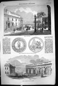Old 1854 Odessa Theatre Exchange Building Medal Union France EnglandVictorian