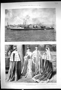 Old 1901 Torpedo Boat Ship Wizard Portsmouth Coronation Earl MarshalVictorian