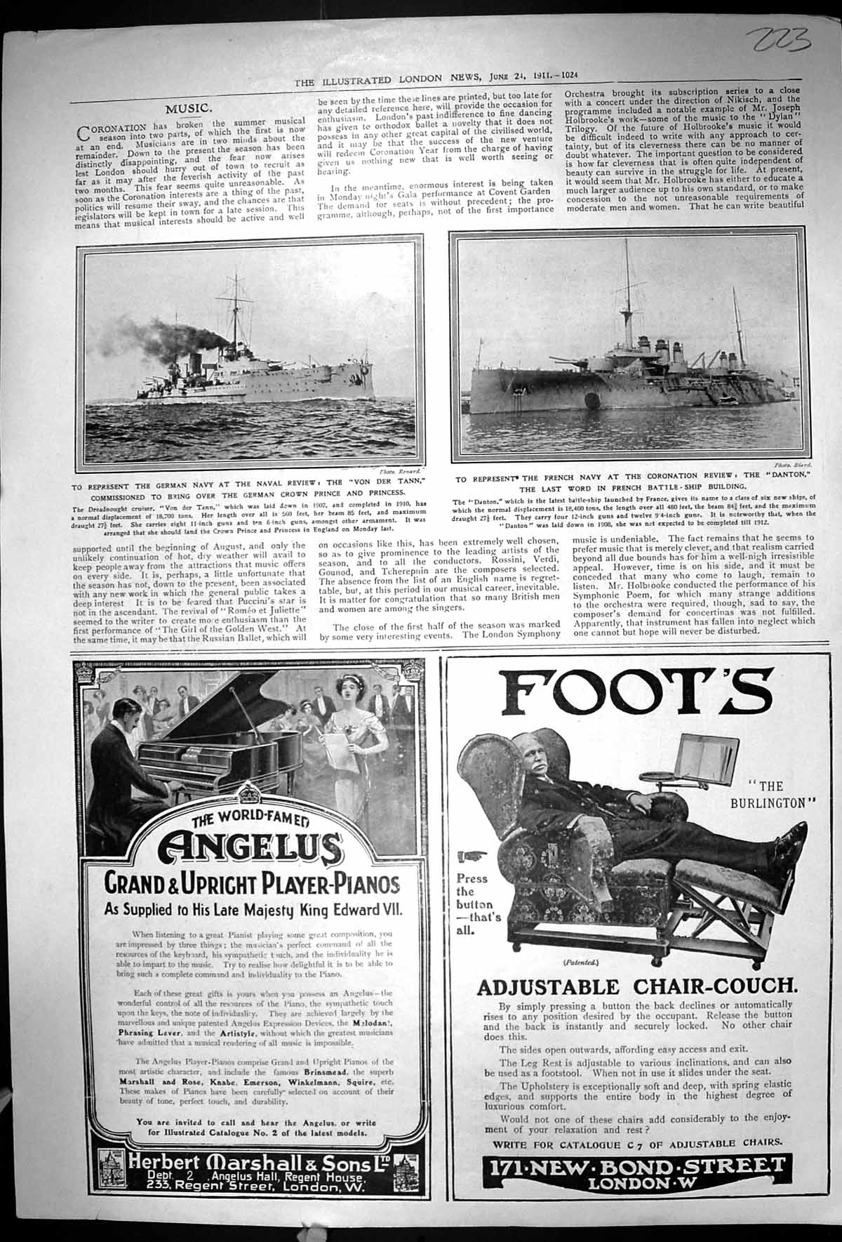 Old Print 1911 Navy Ship Von Der Tann Danton Ross Belfast Dry Ginger Ale 20th