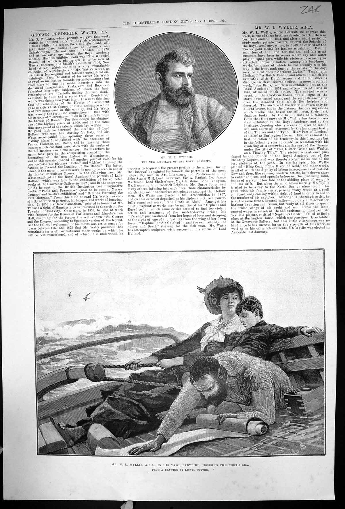 Old 1889 Wyllie Yawl Ladybird North Sea Captain Kane Commander Callio 19th