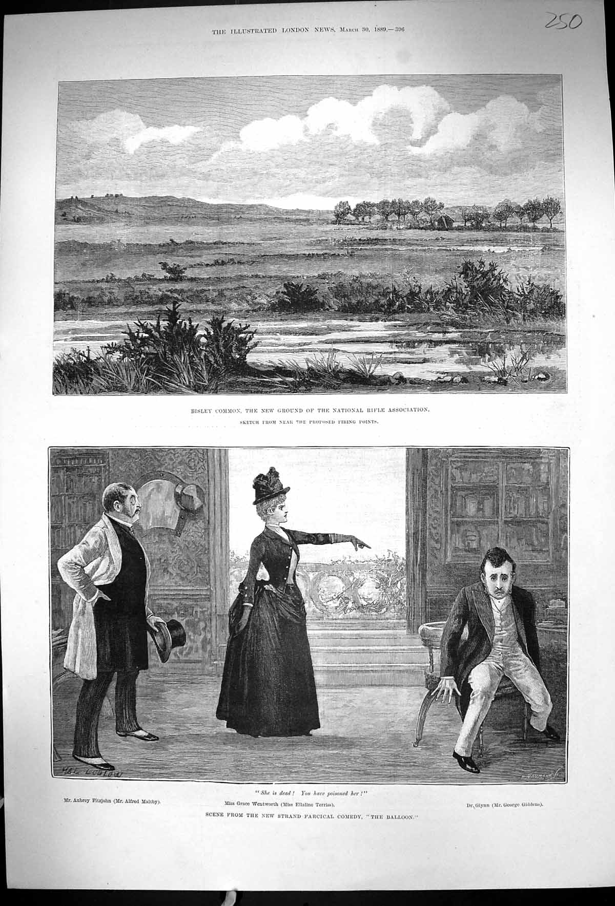 Old 1889 Bisley Common National Rifle Association Theatre Maltby Terr 19th
