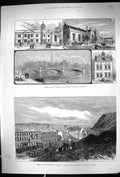 Old 1884 Bridge School Bedford University College Wales Bangor Ship A 19th