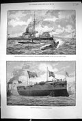 Old 1888 Torpedo Boat Experiments Portsmouth Ship Hero Medea ChathamVictorian