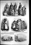 Old Print 1855 Turkish Siers Tartar Children Eupatoria Church Sophia Lon 19th