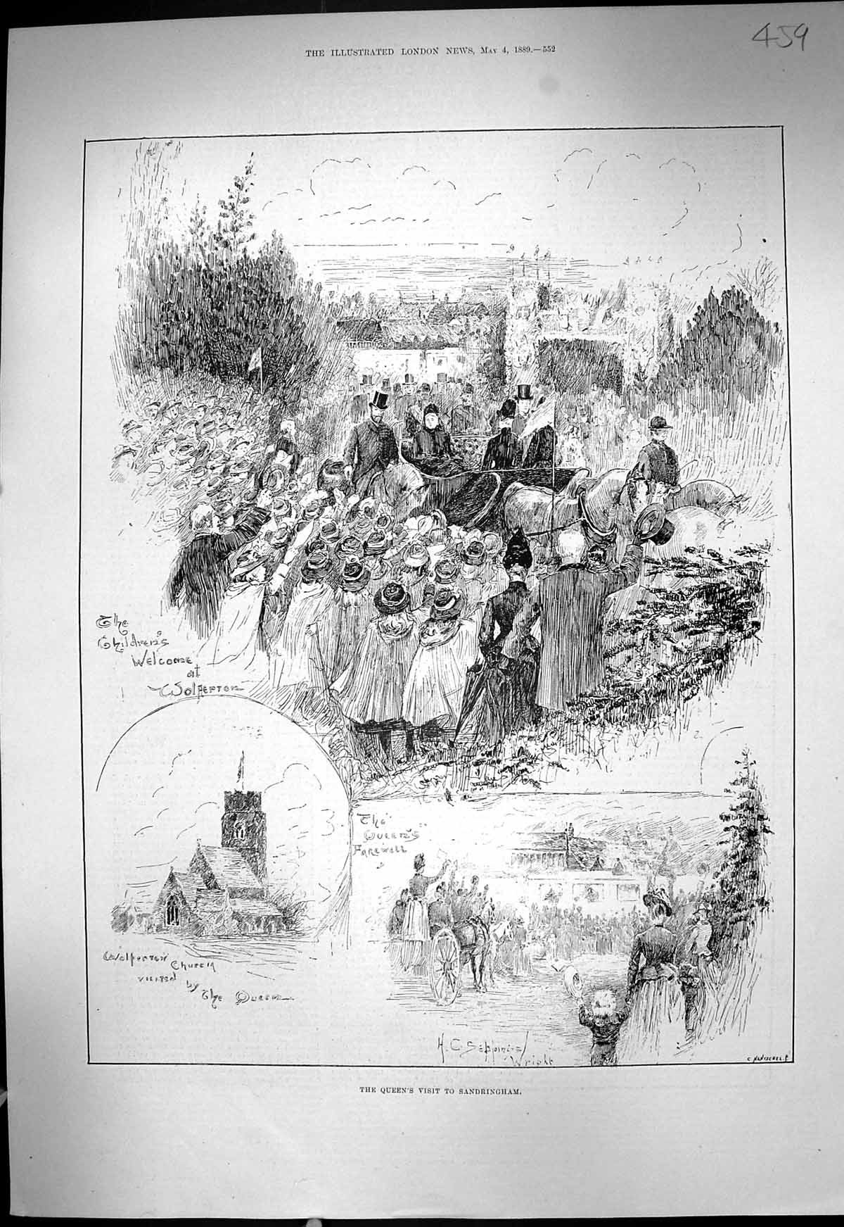 Old 1889 Queen Sandringham Wolferton Church Public Library Schools Ar Victorian