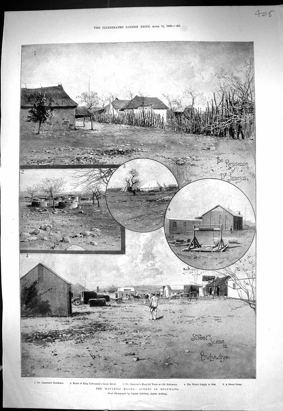Old 1896 Matabili Rising Buluwayo Jameson King Lobengula Hospital Map Victorian