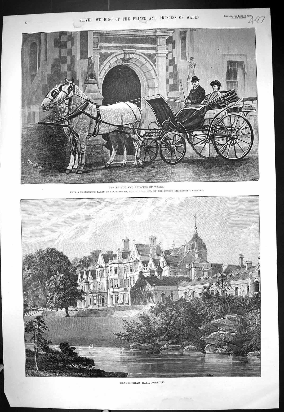 Old 1888 Silver Wedding Prince Wales Sandringham Hall Norfolk Guildha Victorian