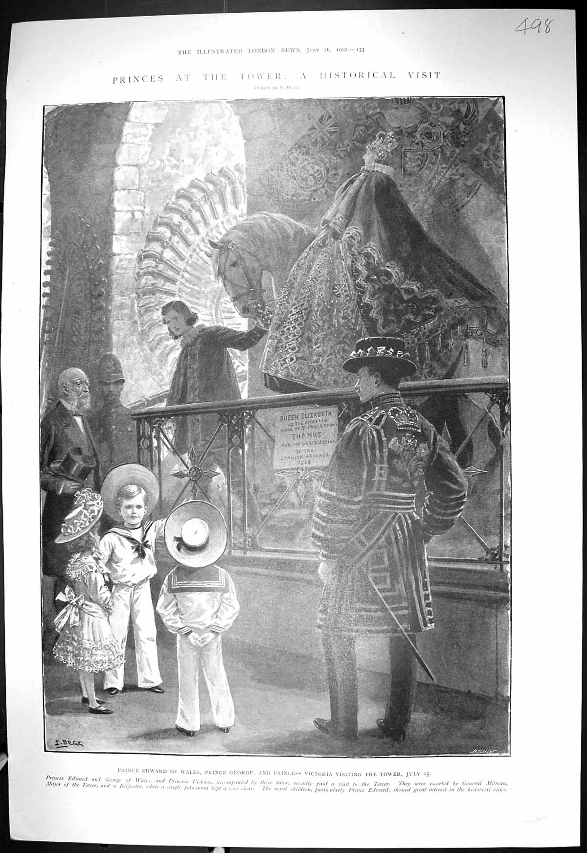 Old 1902 Prince Edward Wales George Victoria Tower London Balfour Ful 20th