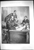 Antique Old Print 1889 Interview General Boulanger Wilson Fine Art Portrait