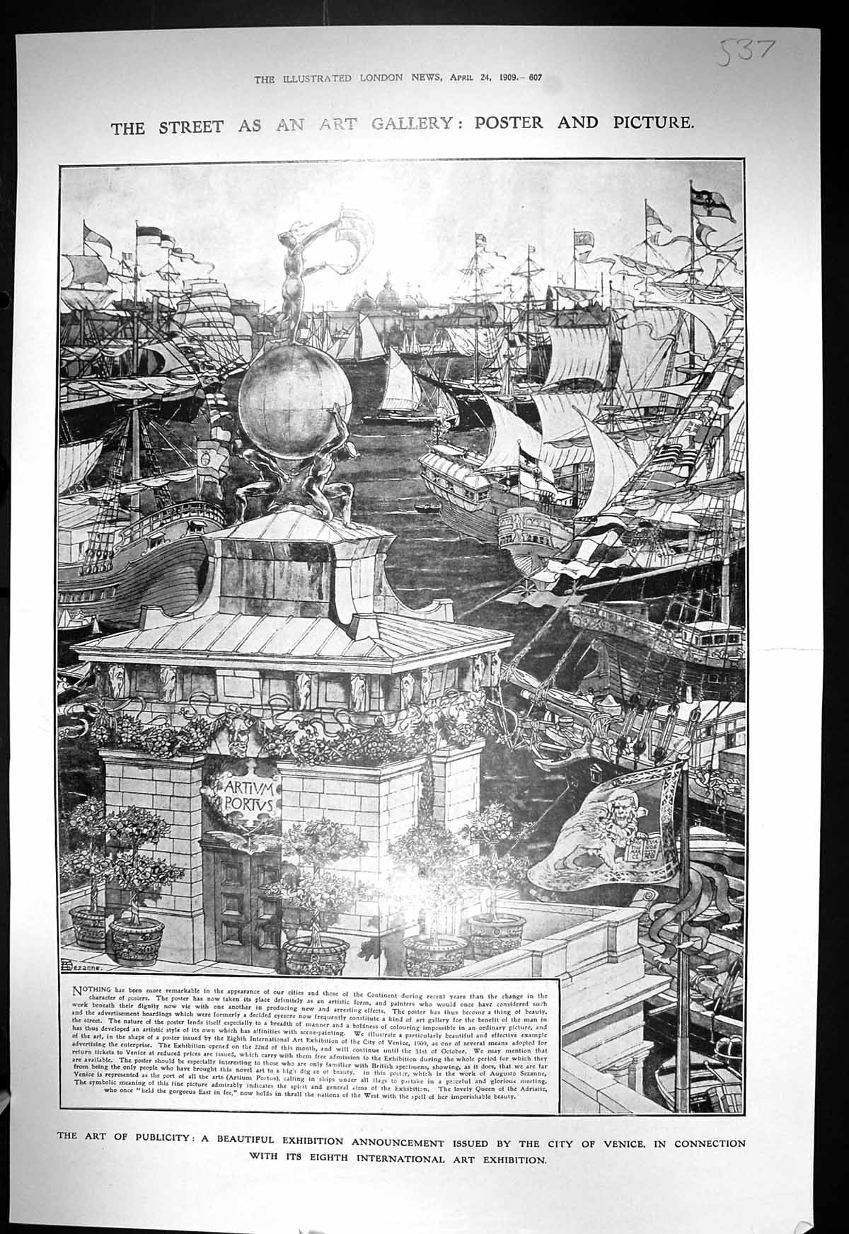 Old 1909 Art Exhibition Venice Ships Queen Holland Wilhelmina King Wi 20th