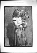 Old 1884 Poor Little Girl Flower Plant Rainey Art English Church Leip Victorian