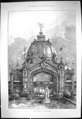Old 1889 Paris Exhibition Central Dome Entrance Quai D'Orsay Architec Victorian