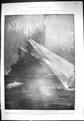 Old 1902 French Battle Ship Search Light Bottles Sea Theatre Smith Be 20th