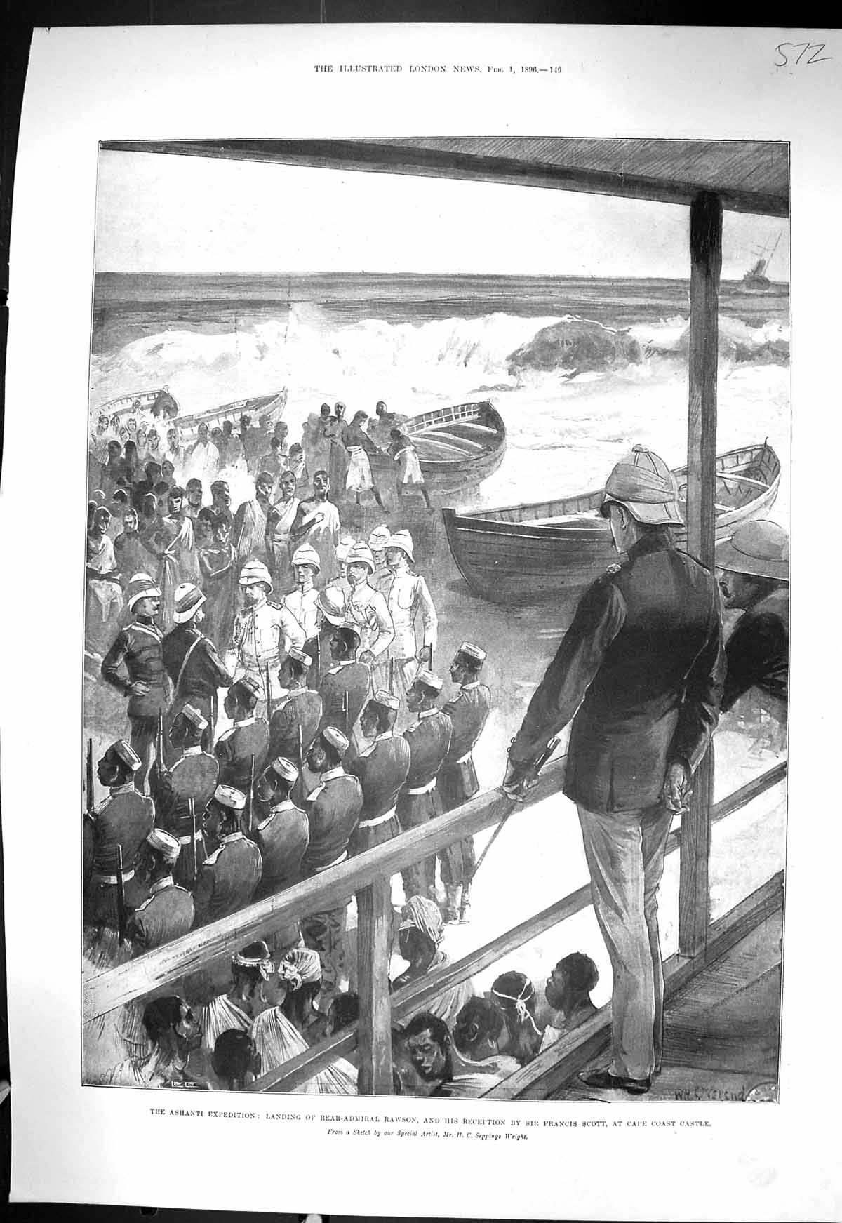 Old 1896 Ashanti War Rear-Admiral Rawson Francis Scott Cape Coast Cas Victorian
