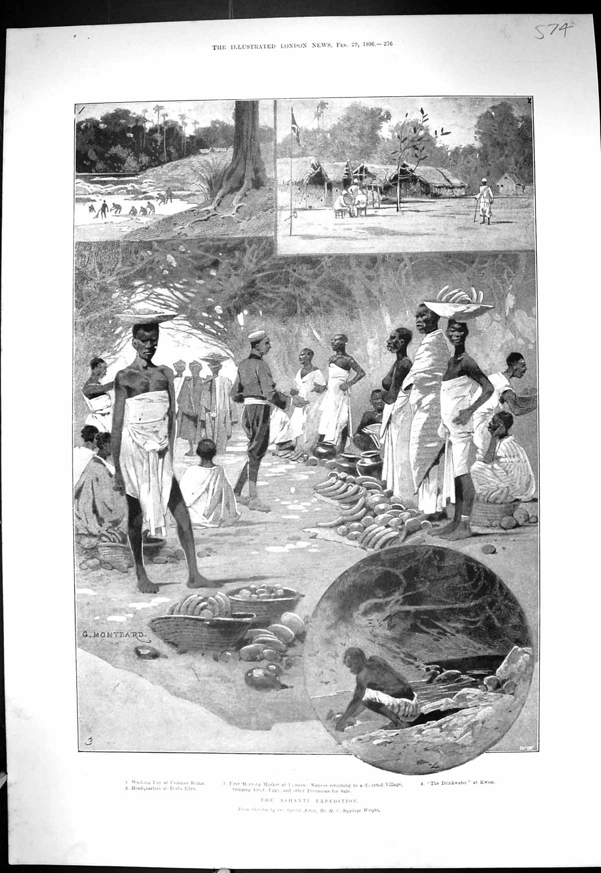 Old 1896 Ashanti Expedition Esiamar Kuma Market Ejinassi Kwisa King P Victorian