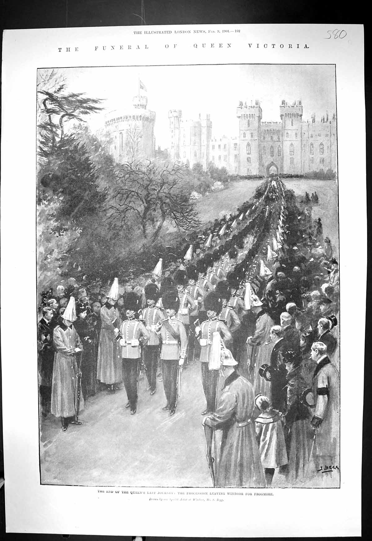 Old 1901 Funeral Procession Queen Victoria Windsor Palace Royal Famil Victorian