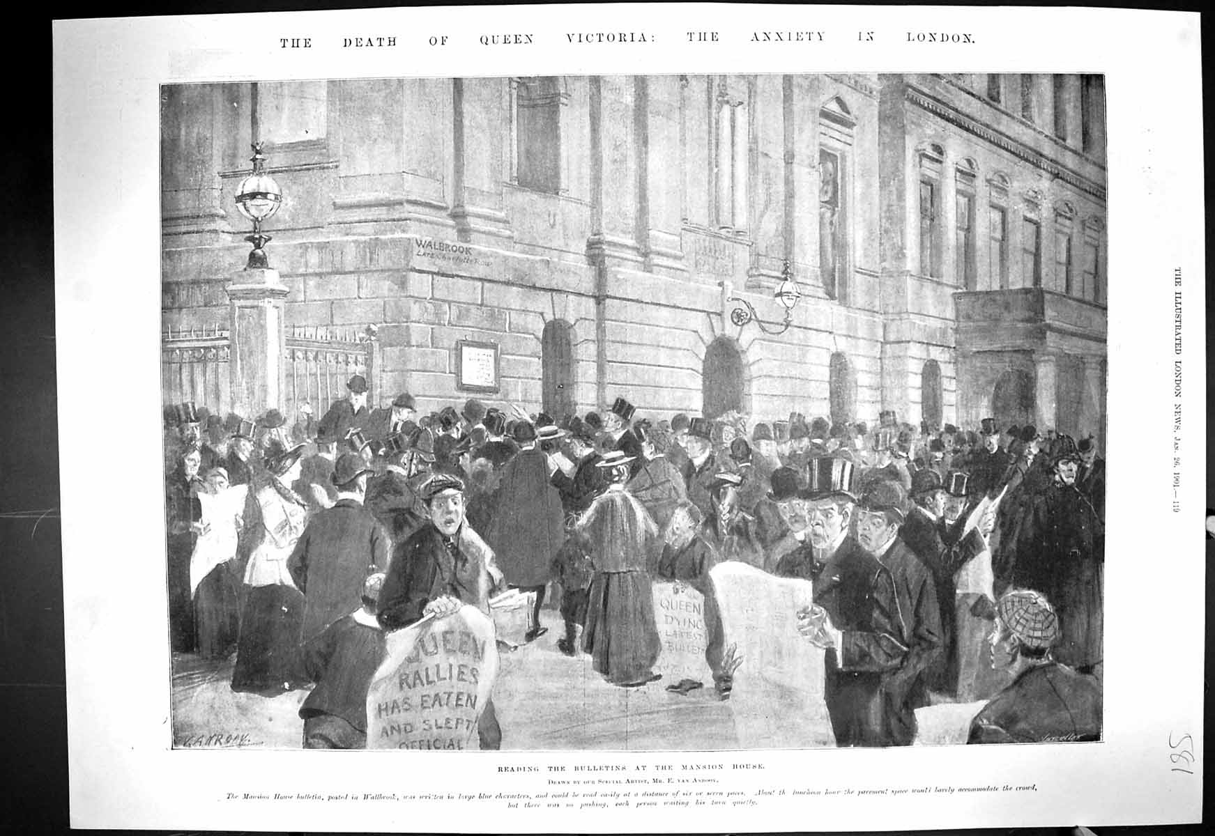 Old 1901 Death Queen Victoria Mansion House Bulletins Osborne Donkey Victorian