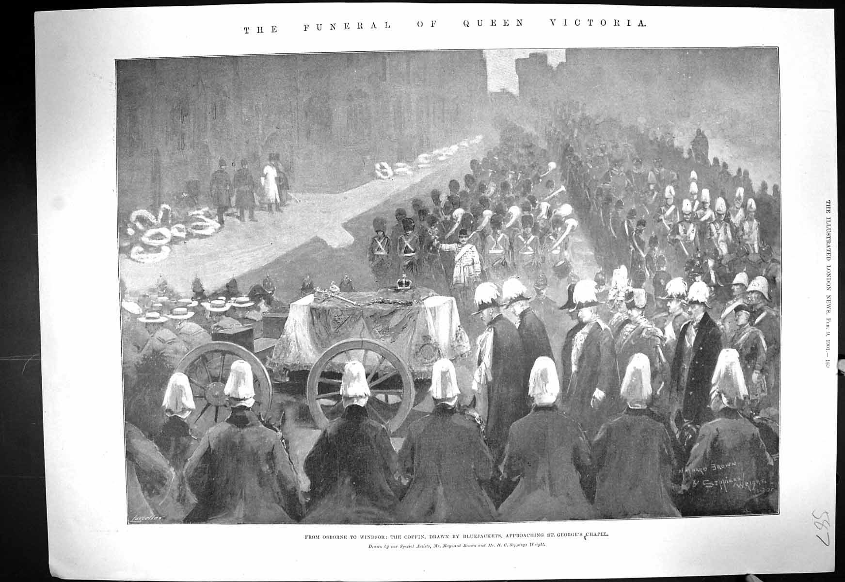 Old 1901 Funeral Queen Victoria Bluejackets George'S Chapel Cowes Yeo Victorian