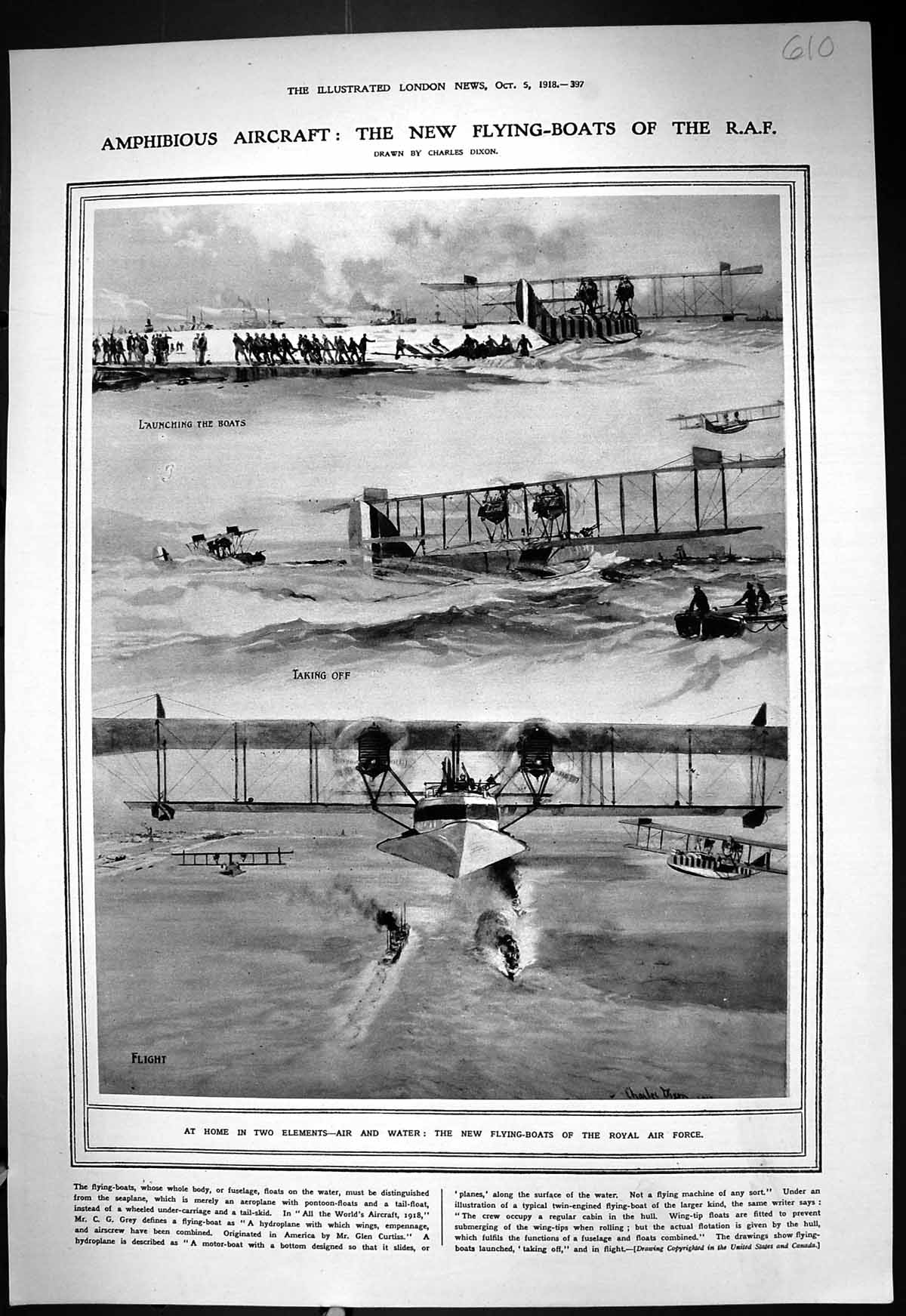 Old 1918 Flying-Boats Royal Air Force Aircraft Vladivostok British So 20th