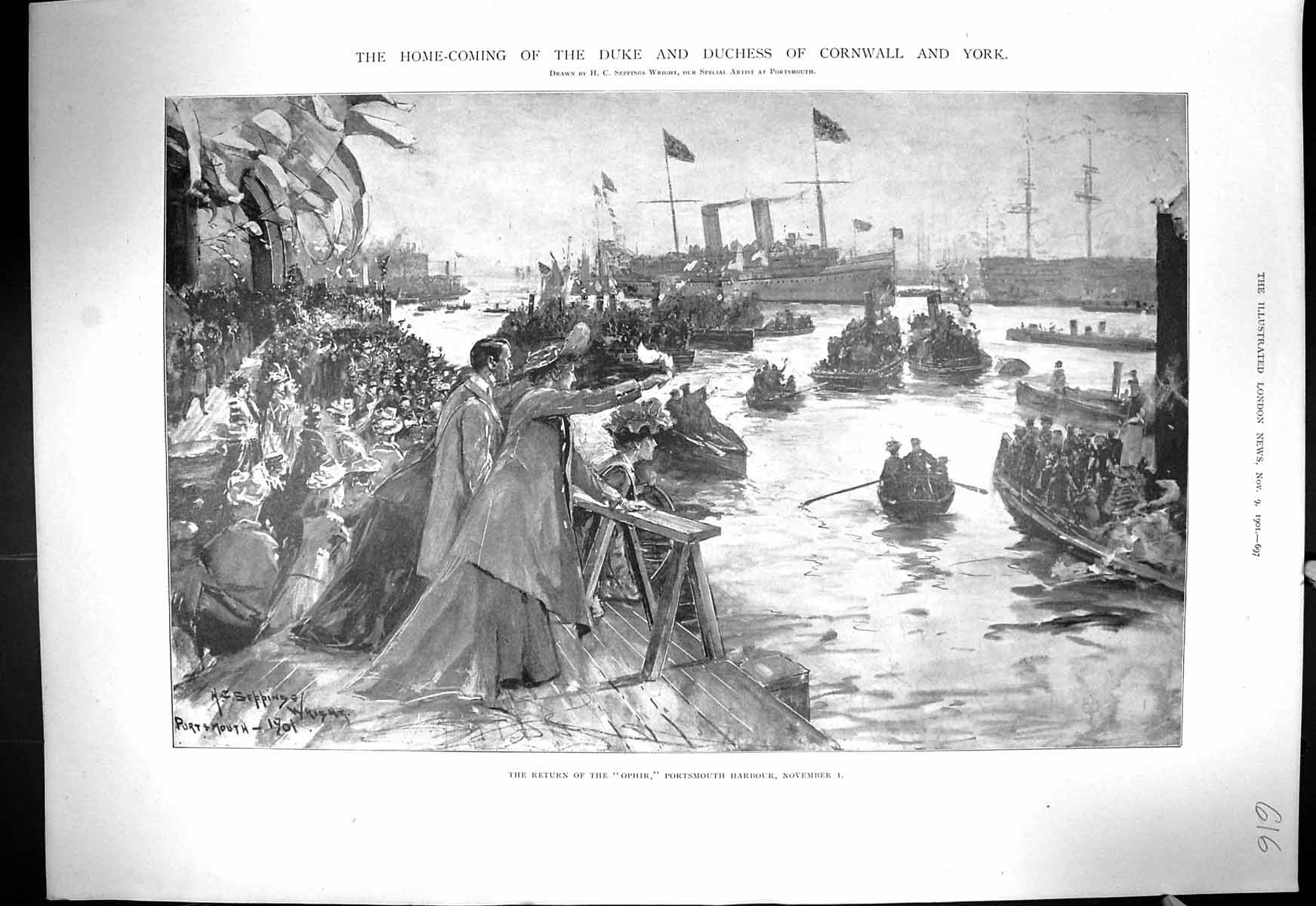 Old 1901 Ophir Ship Portsmouth Harbour Duke Cornwall Queen King Victo Victorian