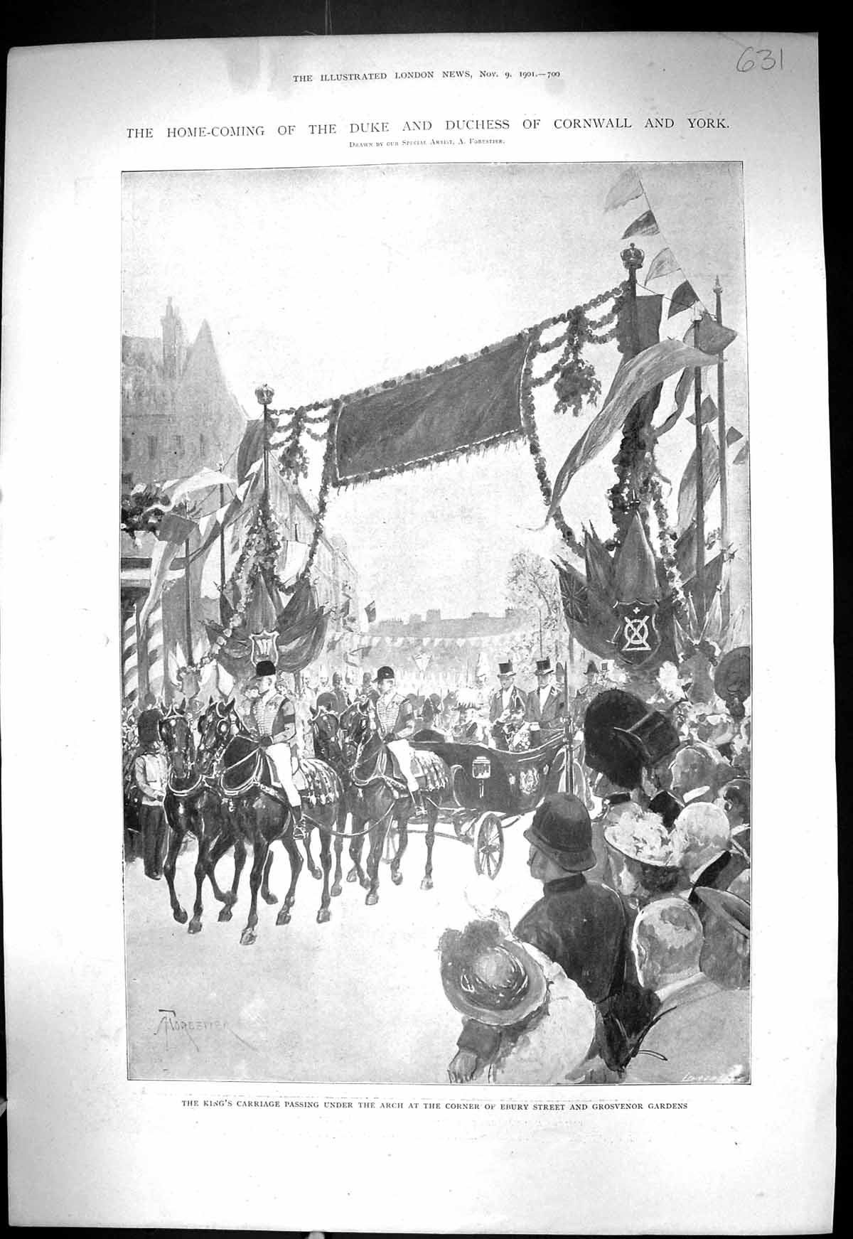 Old 1901 Duke Cornwall York Arch Ebury Street Grosvenor Sailors Marin Victorian