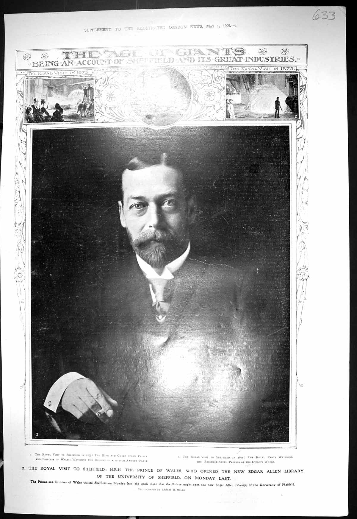 Old 1909 Prince Wales Edgar Allen Library Sheffield University Elliot 20th