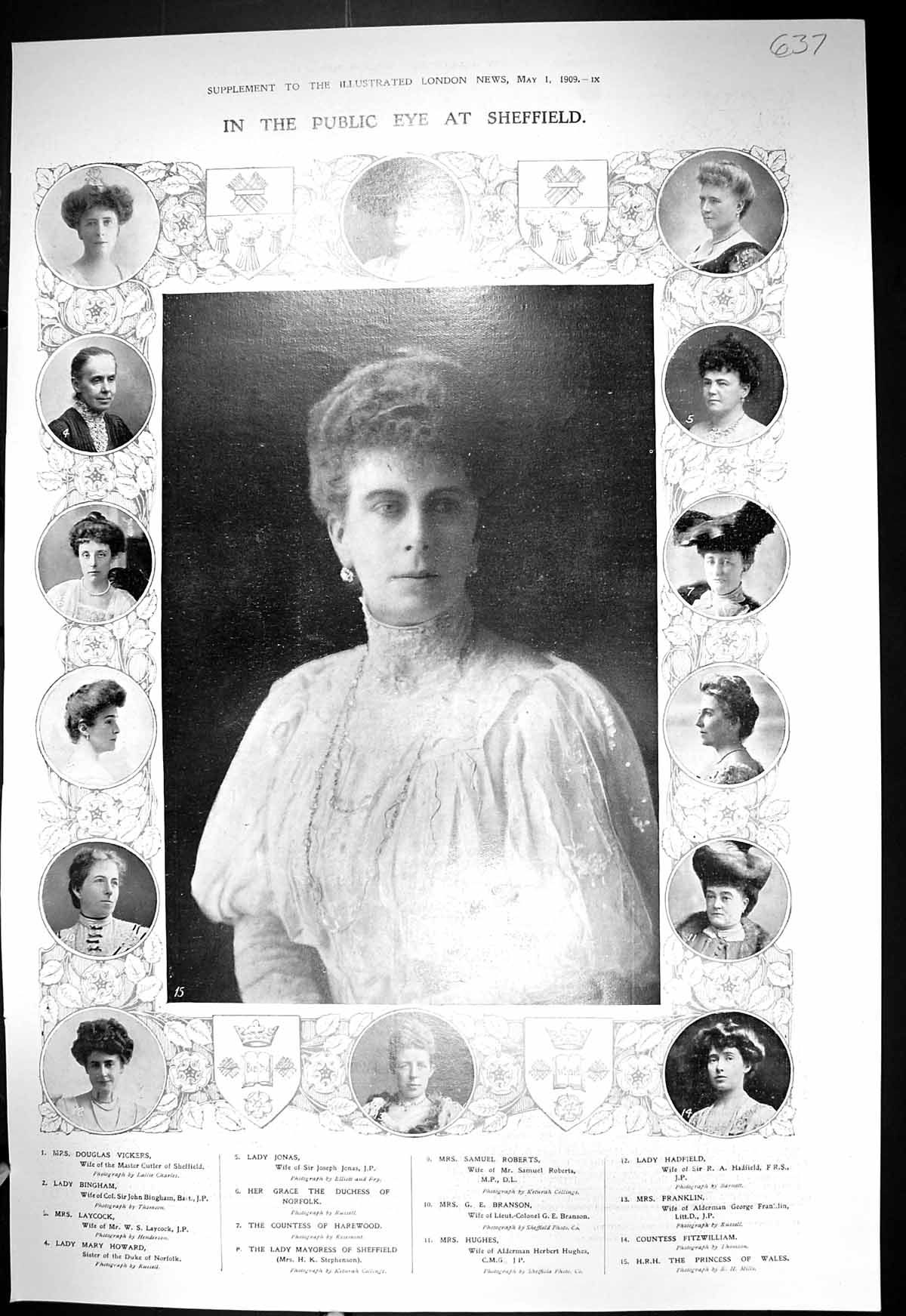 Old 1909 Sheffield Jonas Harewood Vickers Hadfield Franklin Princess 20th