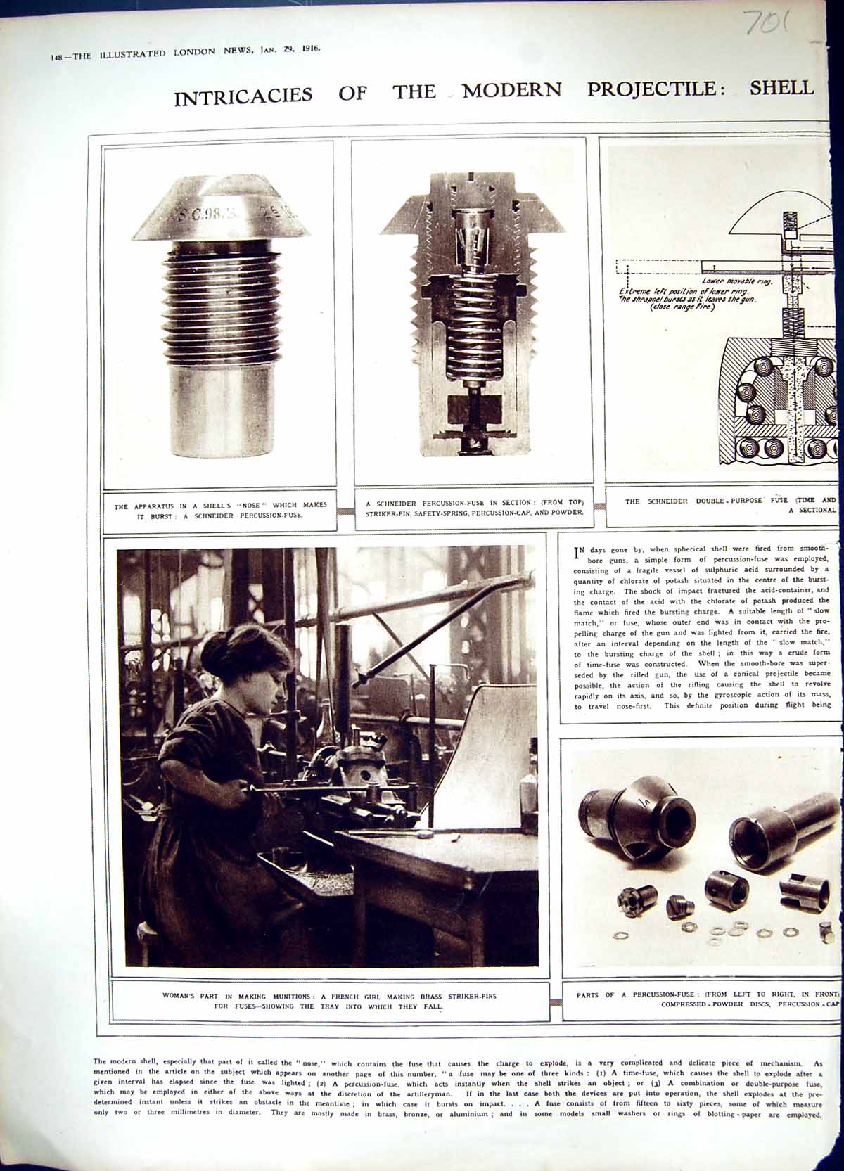 Old 1916 Bomb Shell Fusions Women Munition Workers Russia War Sier 20th