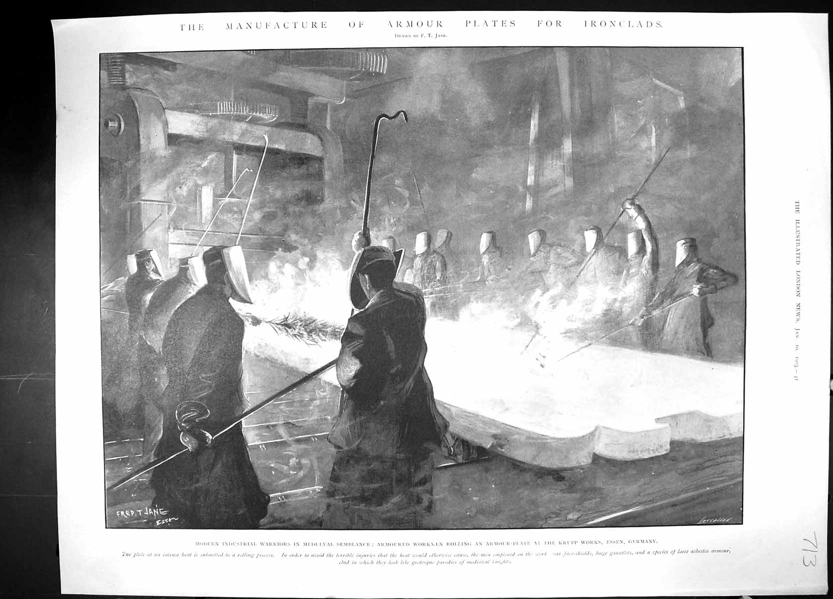 Old 1903 Manufacture Armour Plates Ironclads Ships Krupp Germany Scho 20th