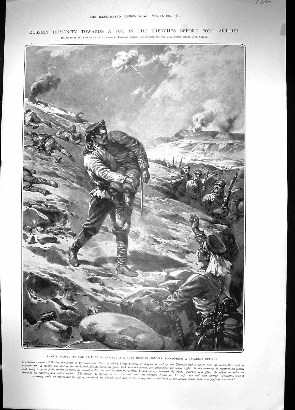 Old 1904 Russia War Siers Port Arthur Japanese Officer Valley Shad 20th