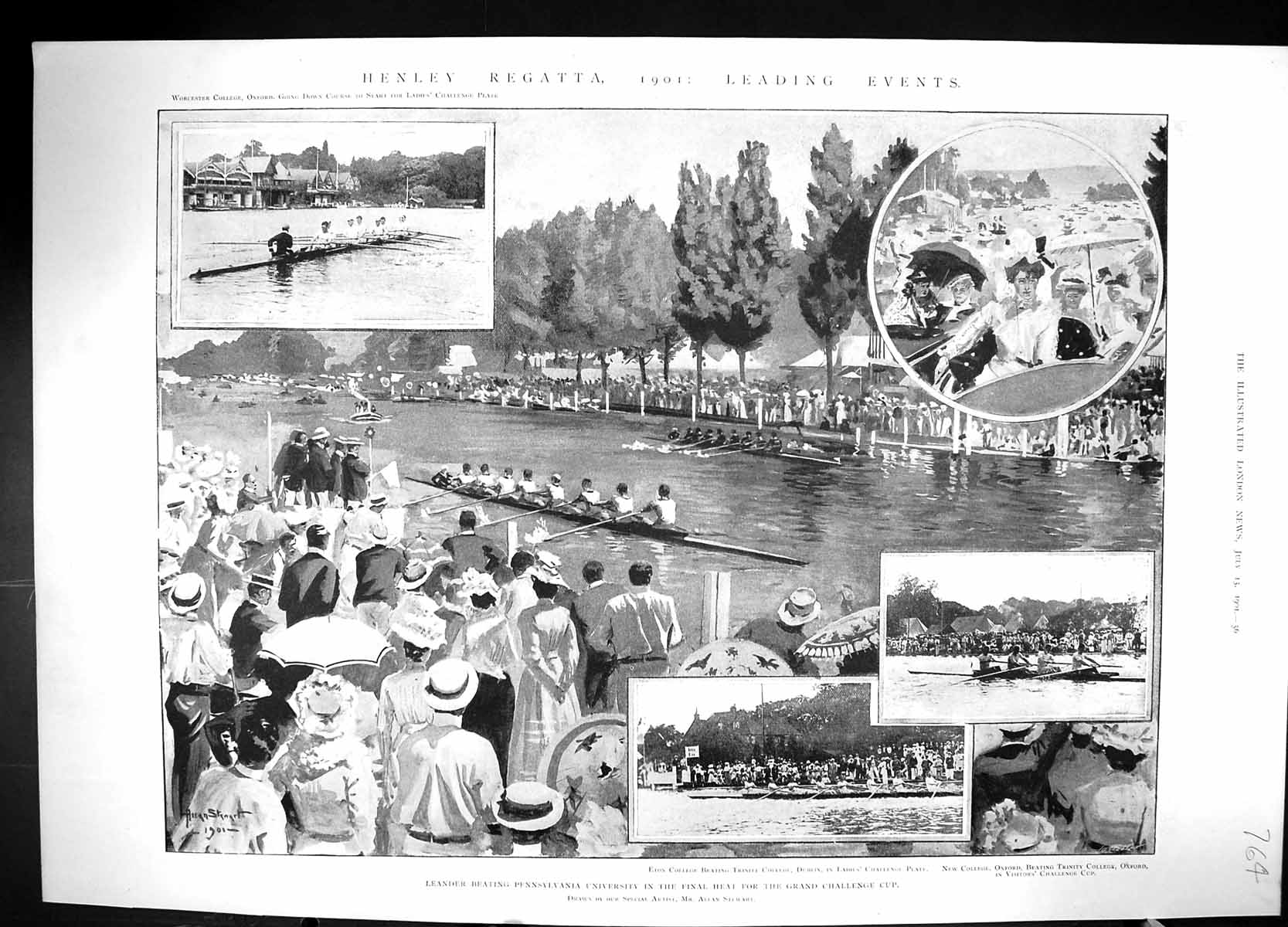 Old 1901 Henley Leander Pennsylvania Eton Trinity Wilson Marsham Cric 20th