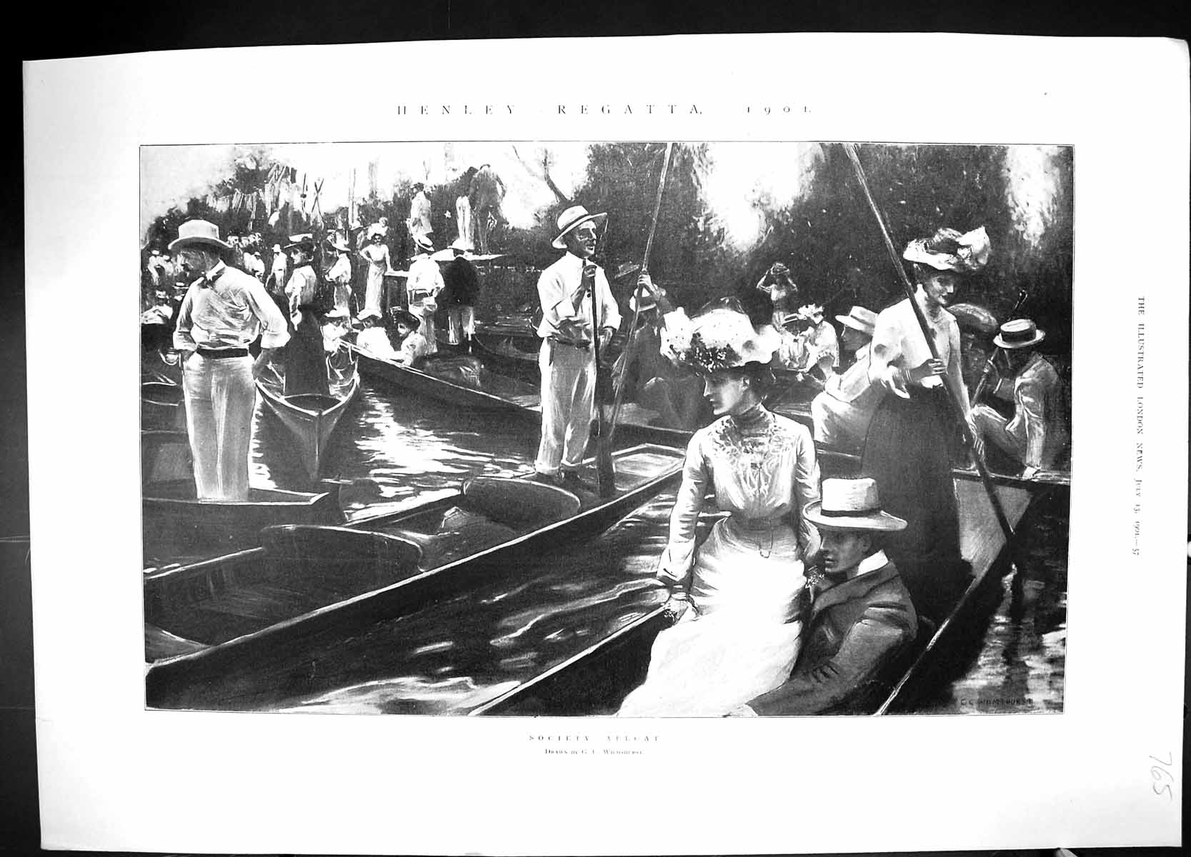 Old 1901 Henley Regatta River Boats Leander Pennsylvania College Oxfo 20th