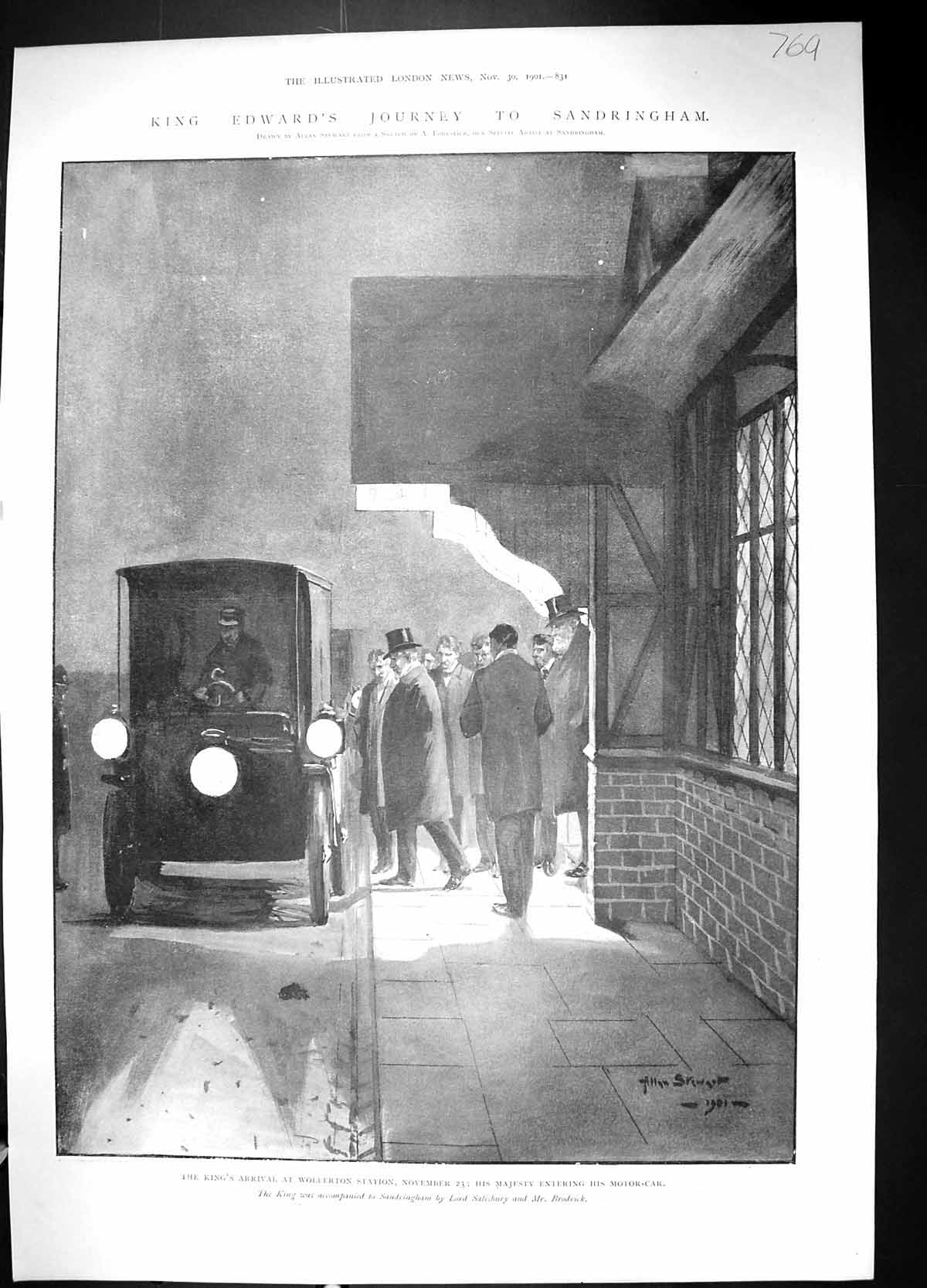 Old 1901 King Edward Sandringham Wolferton Station Motor Car Colombia 20th