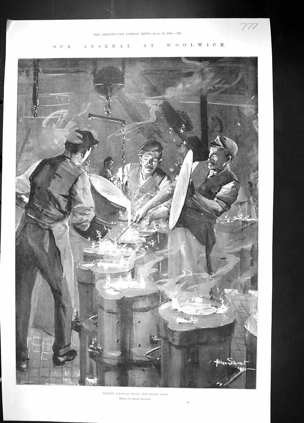 Old 1901 Arsenal Woolwich Casting Six-Inch Shells Farmer Eddis Welles 20th