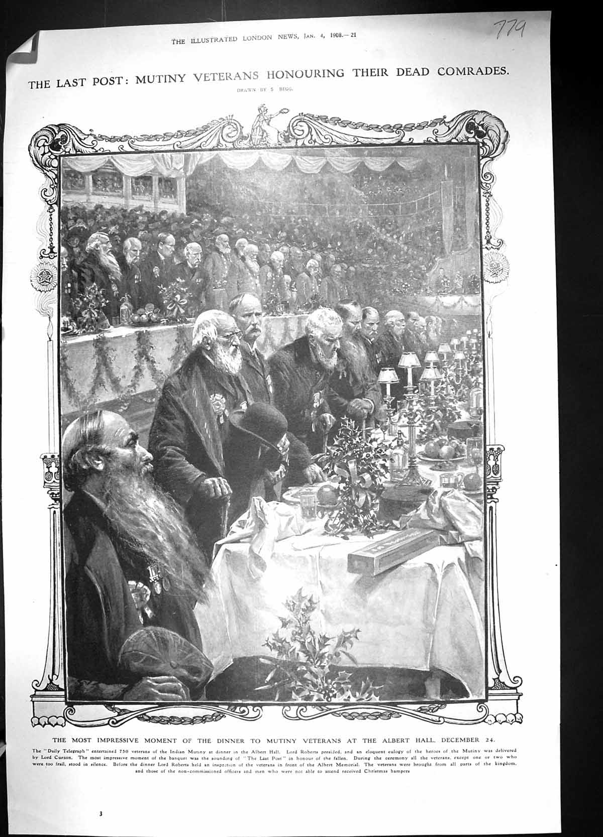 Old 1908 Dinner Mutiny Veterans Albert Hall Funeral King Oscar Sweden 20th